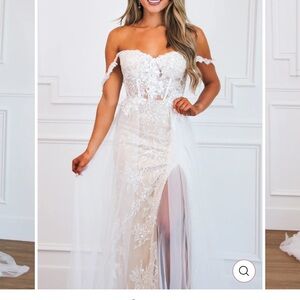 Elegant White Lace Wedding Dress